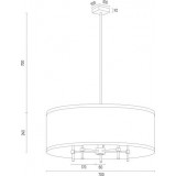 ARGON 2127 | Abbano Argon csillár lámpa kerek rövidíthető vezeték 5x E14 súrolt arany, krémszín, arany