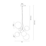 ARGON 2531 | Satelite-AR Argon függeszték lámpa 6x E27 króm, opál