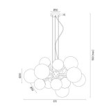 ARGON 5048 | Satelite-AR Argon függeszték lámpa 15x E27 sárgaréz, opál