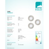EGLO 32882 | EGLO-Connect-Fueva Eglo beépíthető okos világítás LED panel kerek szabályozható fényerő, állítható színhőmérséklet, színváltós, távirányítható Ø85mm 3x LED 1080lm 2700 <-> 6500K matt nikkel, fehér
