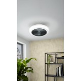 EGLO 35094 | Sayulita Eglo ventilátoros lámpa mennyezeti kerek távirányító szabályozható fényerő, állítható színhőmérséklet, időkapcsoló 3x LED 3300lm 2700 <-> 6500K fehér, fekete, áttetsző