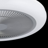 EGLO 35138 | Kostrena Eglo ventilátoros lámpa mennyezeti kerek távirányító szabályozható fényerő, állítható színhőmérséklet, időkapcsoló 3x LED 3300lm 2700 <-> 6500K fehér, szürke, kristály hatás