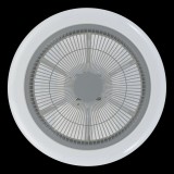 EGLO 35138 | Kostrena Eglo ventilátoros lámpa mennyezeti kerek távirányító szabályozható fényerő, állítható színhőmérséklet, időkapcsoló 3x LED 3300lm 2700 <-> 6500K fehér, szürke, kristály hatás