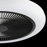 EGLO 35139 | Kostrena Eglo ventilátoros lámpa mennyezeti kerek távirányító szabályozható fényerő, állítható színhőmérséklet, időkapcsoló 3x LED 3300lm 2700 <-> 6500K fehér, fekete, kristály hatás