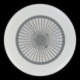 EGLO 35144 | Sayulita Eglo ventilátoros lámpa mennyezeti kerek távirányító szabályozható fényerő, állítható színhőmérséklet, időkapcsoló 3x LED 4500lm 2700 <-> 6500K fehér, szürke, opál