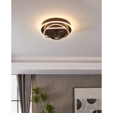 EGLO 35146 | Namori Eglo ventilátoros lámpa mennyezeti kerek távirányító szabályozható fényerő, állítható színhőmérséklet, időkapcsoló 4x LED 4400lm 2700 <-> 6500K fekete, opál