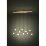 EGLO 390347 | Portocolom Eglo függeszték lámpa szabályozható fényerő 10x LED 3500lm 3000K sárgaréz, arany, opál