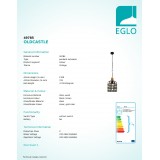 EGLO 49785 | Oldcastle Eglo függeszték lámpa 1x E27 fekete, barna, arany