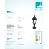 EGLO 93462 | Navedo Eglo álló lámpa 47cm 1x E27 IP44 fekete, antikolt ezüst, áttetsző