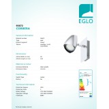 EGLO 93672 | Corbera Eglo spot lámpa elforgatható alkatrészek 1x GU10 240lm 3000K króm