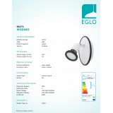 EGLO 94171 | Modino Eglo spot lámpa elforgatható alkatrészek 1x GU10 240lm 3000K fehér, króm, színes