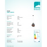 EGLO 97409 | San-Carlo Eglo függeszték lámpa 2x E27 fehér, színes