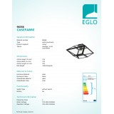 EGLO 98356 | Casefabre Eglo mennyezeti lámpa 1x E27 fekete, átlátszó