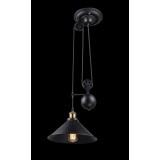 GLOBO 15053 | Lenius Globo függeszték lámpa ellensúlyos, állítható magasság 1x E27 metál fekete, antikolt réz