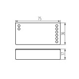 KANLUX 22147 | Kanlux vezérlő MONO/CCT LED DIM RF max 10A - 12/24V DC 30m - CTRL 12/24V MONO/CCT - téglalap szabályozható fényerő, állítható színhőmérséklet fehér