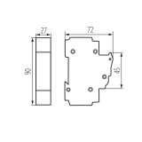 KANLUX 23341 | Kanlux biztosítós szakaszolókapcsoló DIN35 modul, 63 1P - D02 - KSF02-63-1P - világosszürke