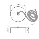 KANLUX 32540 | Kanlux felfüggesztés alkatrész - ALIN CORD 1F-W - kerek fehér