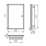 KANLUX 32641 | Kanlux süllyesztett elosztószekrény DIN35, 96P - KP-DB-I-MF-424 - téglalap IP30 fehér