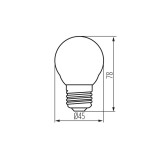 KANLUX 35274 | E27 6W -> 60W Kanlux kis gömb G45 LED fényforrás filament - XLED G45 E27 6W-WW - 806lm 2700K 320° CRI>80