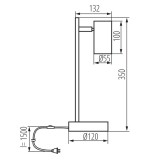 KANLUX 35786 | Evalo Kanlux asztali lámpa - EVALO TL GU10 B-SR - 35cm vezeték kapcsoló elforgatható alkatrészek 1x GU10 fekete