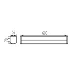 KANLUX 36650 | Akvo Kanlux fali lámpa - LIN-3001-60-CH - kapcsoló 1x LED 1600lm 4000K IP44 fehér