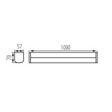 KANLUX 36656 | Akvo Kanlux fali lámpa - LIN-3001-60-CH - kapcsoló 1x LED 2750lm 4000K IP44 fehér