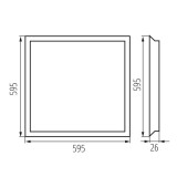 KANLUX 37265 | Blingo Kanlux álmennyezeti, mennyezeti, függeszték BACKLITE LED panel - BLINGO U E125LM 60NW - négyzet UGR <19 1x LED 5000 / 4000lm 4000K fehér