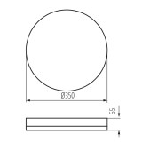 KANLUX 37293 | Iper Kanlux fali, mennyezeti lámpa - IPER LED 35W-NW-O - kerek 1x LED 4200lm 4000K IP65 IK10 fehér