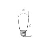 KANLUX 37381 | E27 7W -> 60W Kanlux Edison ST64 LED fényforrás filament - XLED W ST64 7W-WW - 806lm 2700K 320° CRI>80