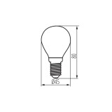 KANLUX 37383 | E14 4,5W -> 40W Kanlux kis gömb G45 LED fényforrás filament - XLED W G45E14 4,5W-WW - 470lm 2700K 320° CRI>80