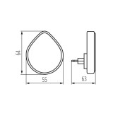 KANLUX 37396 | Ulov Kanlux éjjelifény lámpa - ULOV LED DIM WW W - fényérzékelő szenzor - alkonykapcsoló konnektorlámpa, szabályozható fényerő 1x LED 30lm 3000K fehér