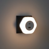 KANLUX 37397 | Bola-KL Kanlux éjjelifény lámpa - BOLA LED 2xUSB WW W - fényérzékelő szenzor - alkonykapcsoló konnektorlámpa, USB csatlakozó 1x LED 4lm 3000K fehér