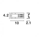 NOVA LUCE 8252015 | Buxton-Magnetic-Profile Nova Luce rendszerelem - sínösszekötő alkatrész matt fekete