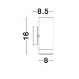 NOVA LUCE 9010622 | Limbio Nova Luce falikar lámpa 2x GU10 IP44 fekete