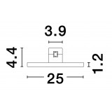 NOVA LUCE 9028925 | Magnetic-Decorative-LS Nova Luce rendszerelem CRI>90 lámpa mágnes, UGR <14 1x LED 1100lm 3000K matt fekete, opál