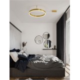 NOVA LUCE 9063600 | Motif Nova Luce mennyezeti lámpa - TRIAC kerek szabályozható fényerő 1x LED 3700lm 3000K arany, opál