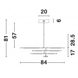 NOVA LUCE 9180780 | Raccio Nova Luce függeszték lámpa - TRIAC elforgatható alkatrészek, szabályozható fényerő 1x LED 2800lm 3000K fekete, fehér