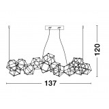 NOVA LUCE 9186814 | Nebula Nova Luce függeszték lámpa rövidíthető vezeték 1x LED 4704lm 3000K arany