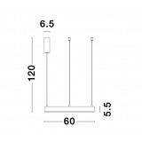 NOVA LUCE 9190640 | Motif Nova Luce függeszték lámpa - TRIAC kerek szabályozható fényerő, rövidíthető vezeték 1x LED 2800lm 3000K arany, fehér