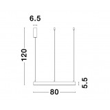 NOVA LUCE 9190648 | Motif Nova Luce függeszték lámpa - TRIAC kerek szabályozható fényerő, rövidíthető vezeték 1x LED 3360lm 3000K arany, fehér