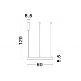 NOVA LUCE 9190840 | Motif Nova Luce függeszték lámpa - TRIAC kerek szabályozható fényerő, rövidíthető vezeték 1x LED 2800lm 3000K fekete, fehér