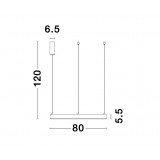 NOVA LUCE 9190848 | Motif Nova Luce függeszték lámpa - TRIAC kerek szabályozható fényerő, rövidíthető vezeték 1x LED 3360lm 3000K fekete, fehér