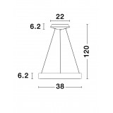 NOVA LUCE 9453431 | Rando-Thin Nova Luce függeszték lámpa - TRIAC kerek szabályozható fényerő, rövidíthető vezeték 1x LED 1950lm 3000K fekete, fehér