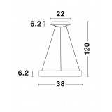 NOVA LUCE 9453432 | Rando-Thin Nova Luce függeszték lámpa - TRIAC kerek szabályozható fényerő, rövidíthető vezeték 1x LED 1950lm 3000K arany, fehér