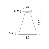 NOVA LUCE 9453451 | Rando-Thin Nova Luce függeszték lámpa - TRIAC kerek szabályozható fényerő, rövidíthető vezeték 1x LED 3250lm 4000K fekete, fehér