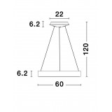NOVA LUCE 9453455 | Rando-Thin Nova Luce függeszték lámpa - TRIAC kerek szabályozható fényerő, rövidíthető vezeték 1x LED 3250lm 3000K kávé, fehér