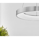 NOVA LUCE 9453456 | Rando-Thin Nova Luce függeszték lámpa - TRIAC kerek szabályozható fényerő, rövidíthető vezeték 1x LED 3250lm 3000K antikolt ezüst, fehér