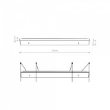 NOWODVORSKI 8553 | Nowodvorski rögzítő elem 78cm - mennyezeti alkatrész téglalap 12x fehér