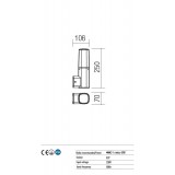 REDO 9073 | Crayon Redo falikar lámpa 1x E27 IP44 sötétszürke, opál