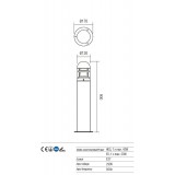 REDO 9945 | Argo-RD Redo álló lámpa 90cm 1x E27 IP54 sötétszürke, áttetsző